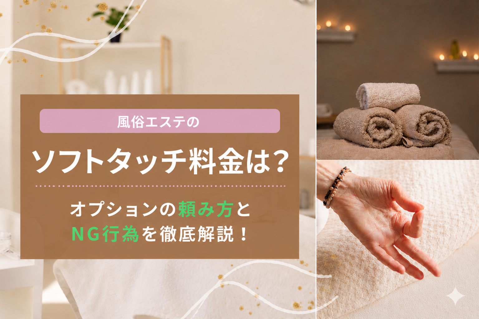 風俗エステのソフトタッチ料金は？オプションの頼み方とNG行為